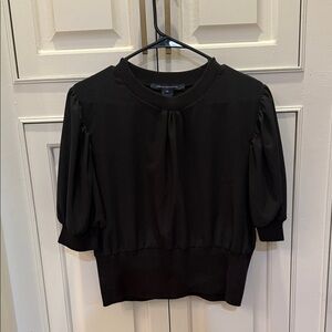 French connection Black Women's cropped banded waist Top size XL